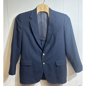 American‎ Trend Mens Navy Blue Blazer Gold Crest Buttons Two Button Jacket